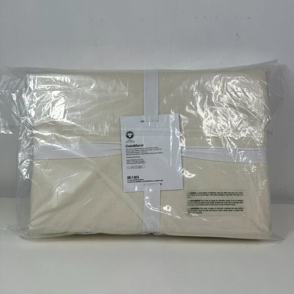 NEW Crate & Barrel Mellow Organic Cotton King Duvet Cover King Pearl - Picture 6 of 7